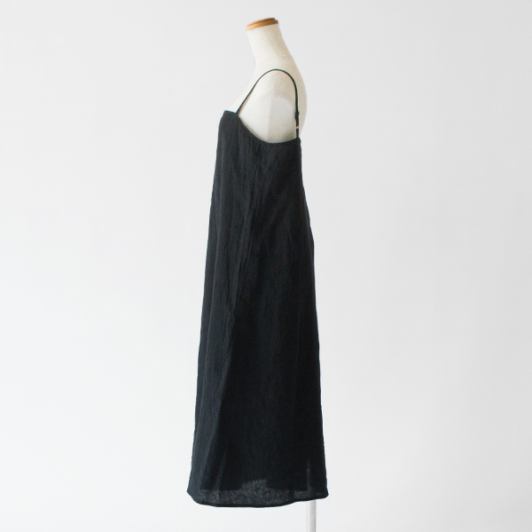 強撚ウォッシュリネン バイアススリップ(BLACK)