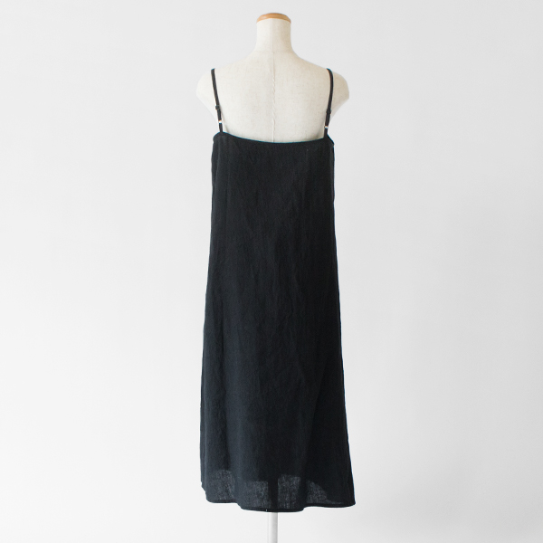 強撚ウォッシュリネン バイアススリップ(BLACK)