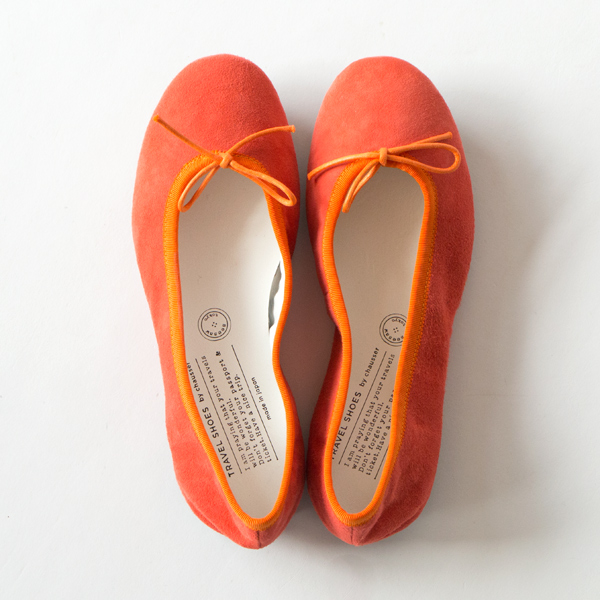 【受発注】TRAVEL SHOES シルキースエードバレエシューズ TR-009SK ORANGE