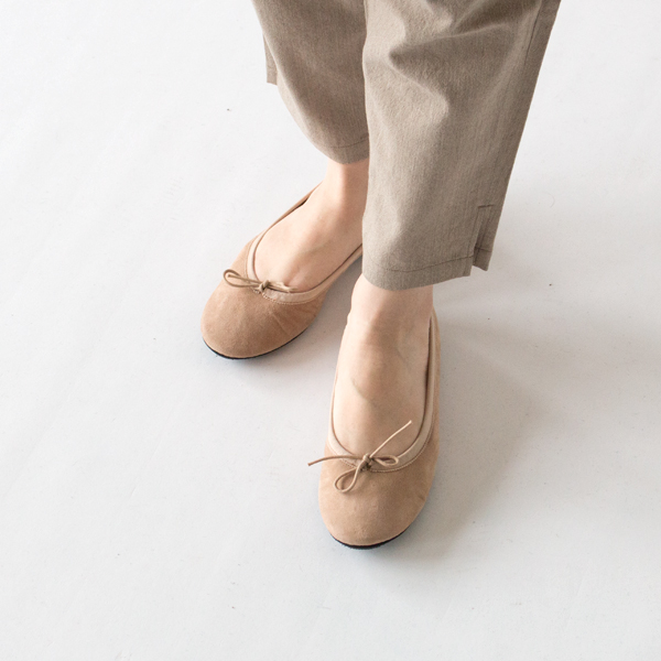 【受発注】TRAVEL SHOES シルキースエードバレエシューズ TR-009SK BEIGE