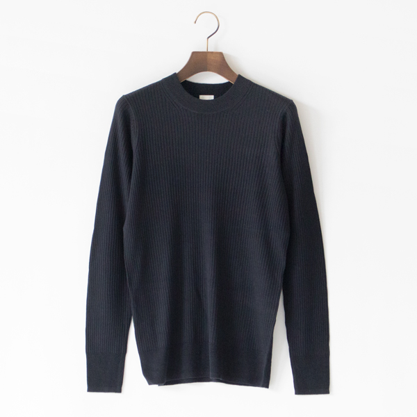 シルクカシミヤ クルーネックニットプルオーバー(B .NAVY)