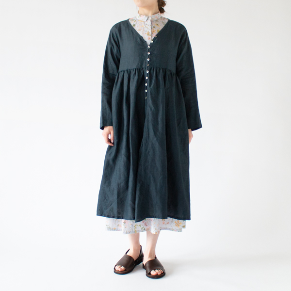 Light Linen×Botanical Dye カシュクールワンピース/Vlas Blomme