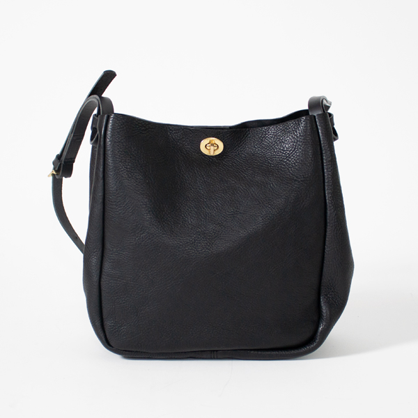 レザーショルダーバッグ MORZINE(BLACK)