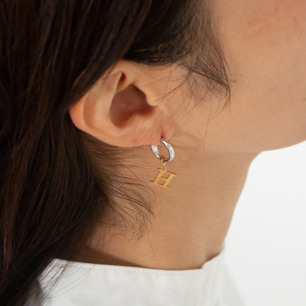 キャッチレスピアス EMBRACE SAGE(SILVER)、H/GOLD