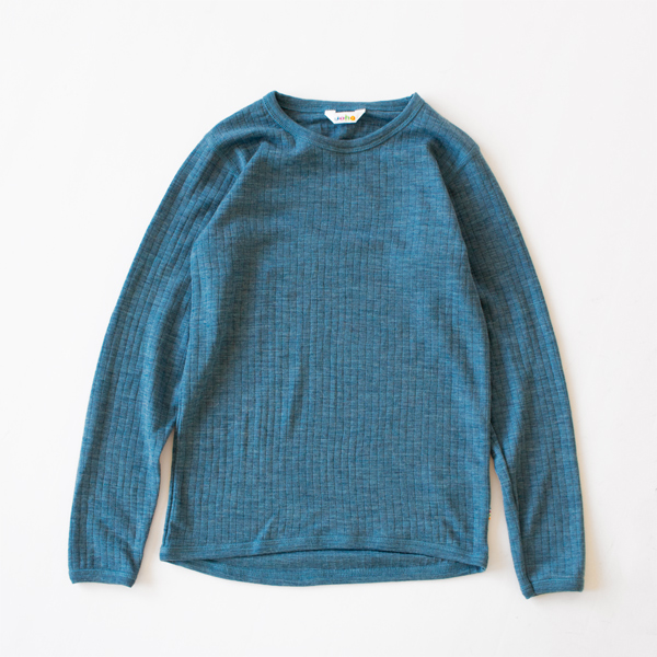 限定色 ウール ロングスリーブ NEEDLE DROP WOOL(BLUE)