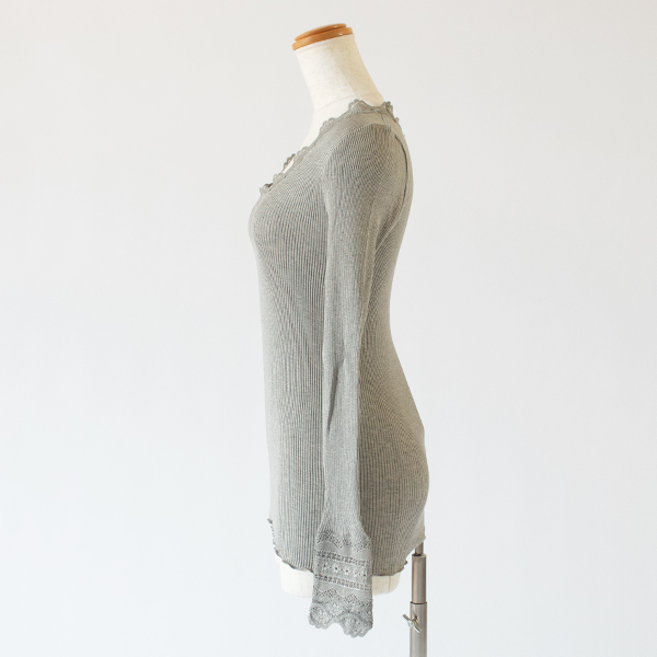 シルクレース ロングスリーブ	LIGHT GREY MELANGE