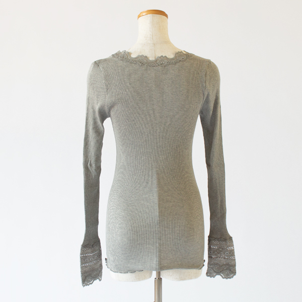 シルクレース ロングスリーブ	LIGHT GREY MELANGE