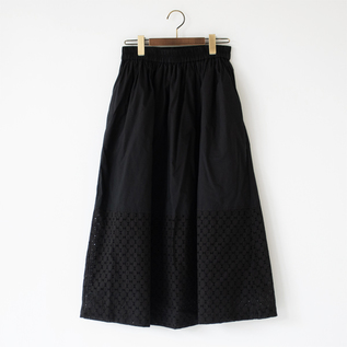 綿ローン 切替刺繍スカート