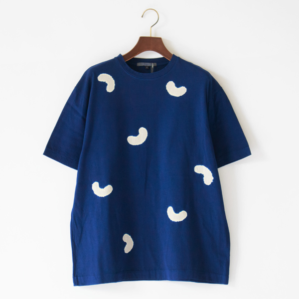 コットンジャージー絞り染めTシャツ(Dark Blu)