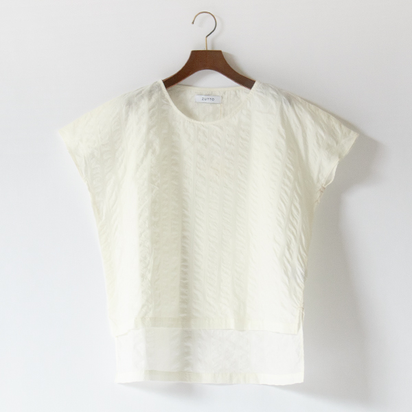 コットンミラクルウェーブ スリットプルオーバー(OFF WHITE)