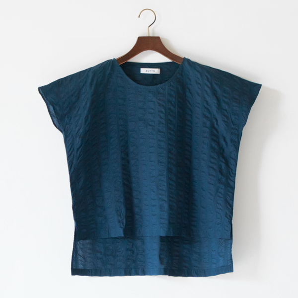 コットンミラクルウェーブ スリットプルオーバー(NAVY)