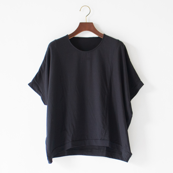 ガス強撚コットンSZ天竺 切替オーバーT(NAVY)