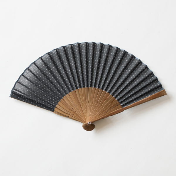 扇子(蚊絣 黒)
