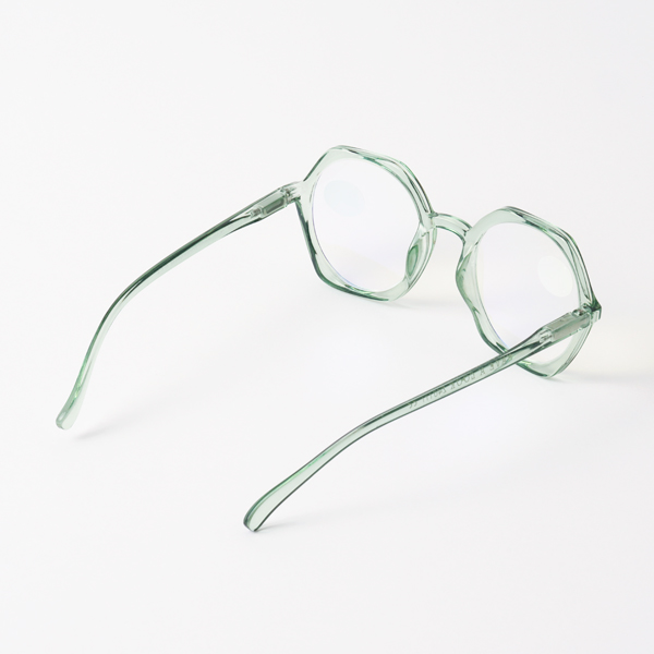 ブルーライトカットあり リーディンググラス EDGY clear/green