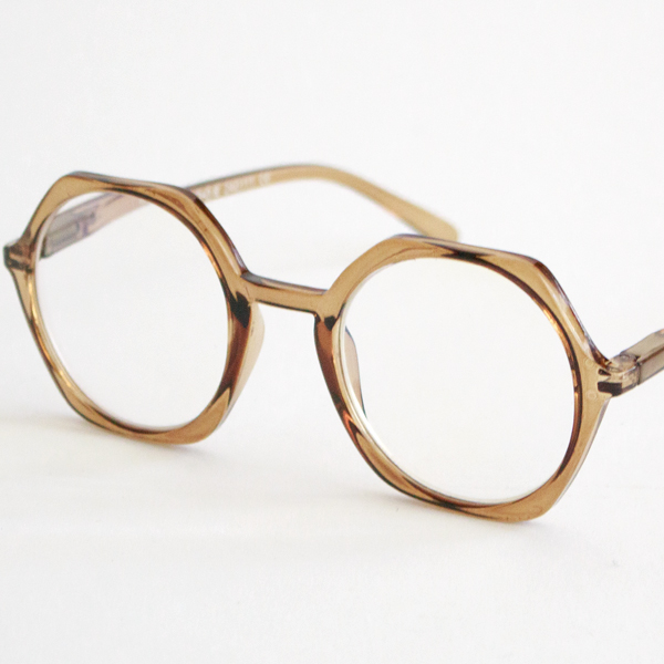 ブルーライトカットあり リーディンググラス EDGY olive/brown