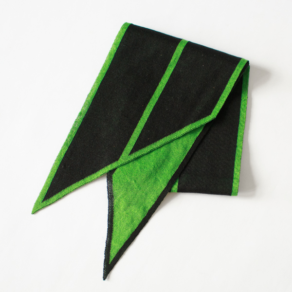 リネンコットンニットスカーフ NERO/GREEN