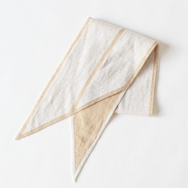 リネンコットンニットスカーフ BIANCO/MANDORLA