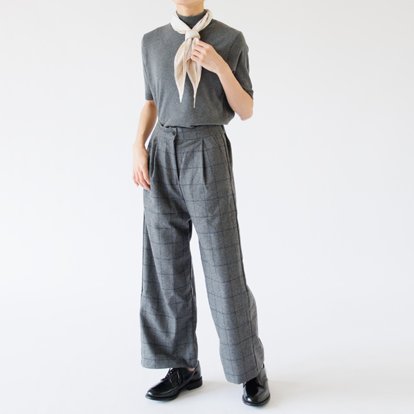 リネンコットンニットスカーフ BIANCO/MANDORLA