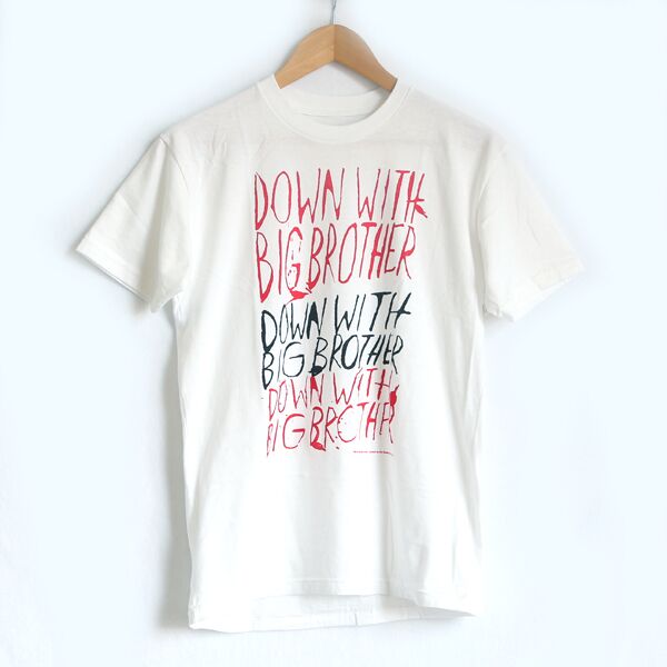 STシャツ DOWN WITH BIG BROTHER-WHITE