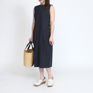 コットンリネン バックサテンワンピース Le Minor ルミノア 愛着を持ってずっと使いたいモノを集めたセレクトショップ ｚｕｔｔｏ
