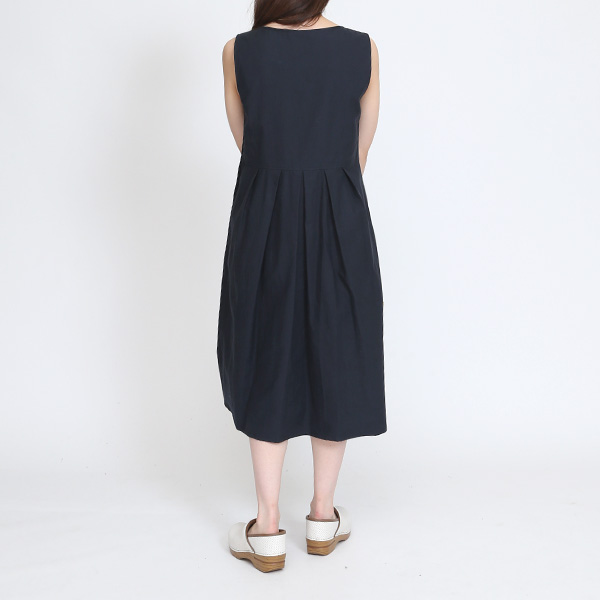 Le minor コットン リネン ワンピース コットンリネン バックサテンワンピース／Le minor （ルミノア