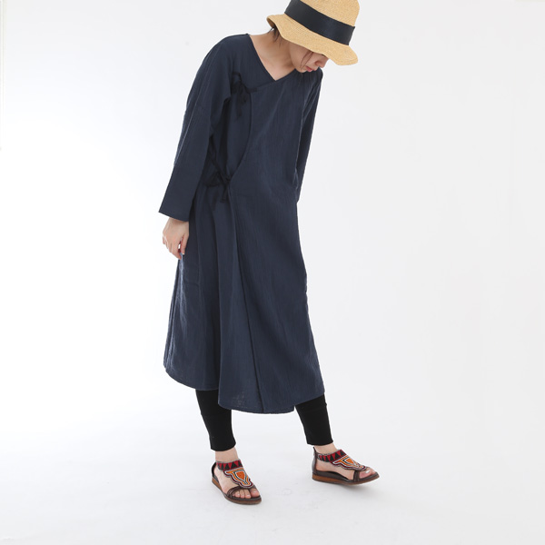 aerma boutique onepiece(シワあり‼️) アニマル柄プリントAラインワンピース【洗濯機洗い可】 （ロング